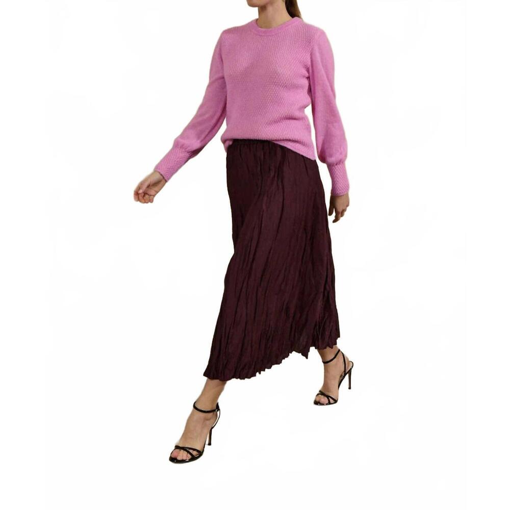 NEW SITA MURT gather flared skirt in maroon